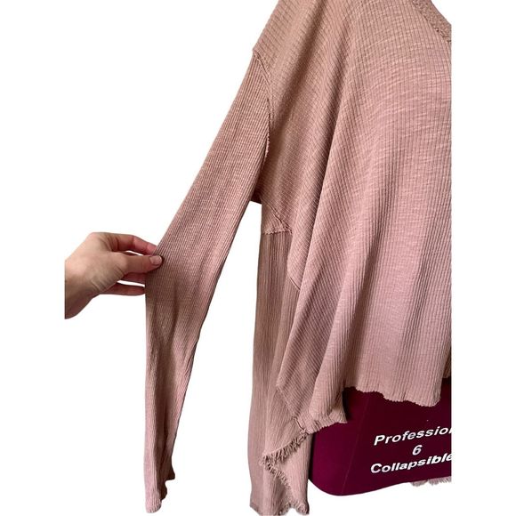 Free People We the Free Special Tee Medium Choco Latte Thermal Boho Oversized - Picture 7 of 13